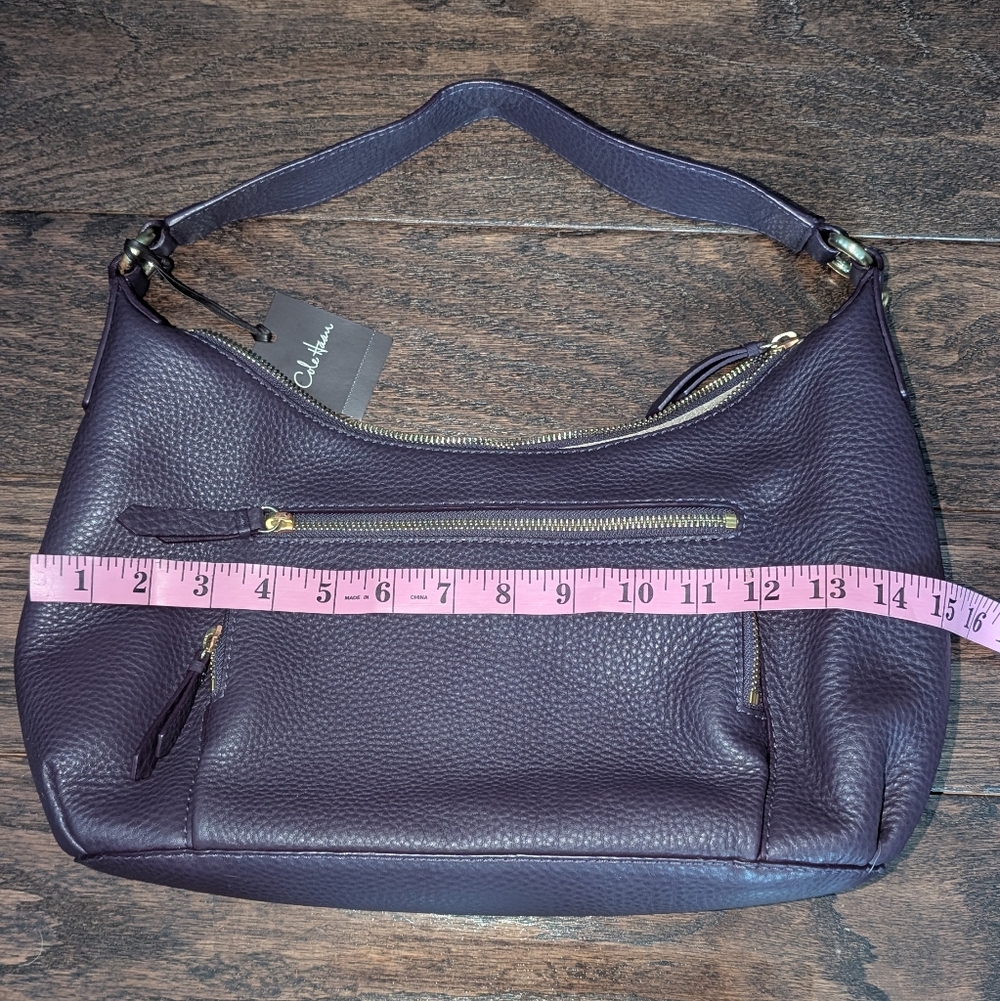NWT Cole Haan Zip Should Bag In Dark Aubergine Purple - Picture 8 of 8